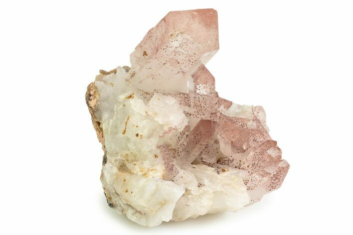 Spotted Pink-Hued Quartz Crystal Cluster - India #358799